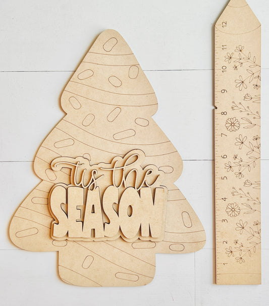 Tis The Season Frosted Tree Sign