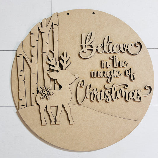 Believe in the Magic of Christmas Door Hanger Round Kit