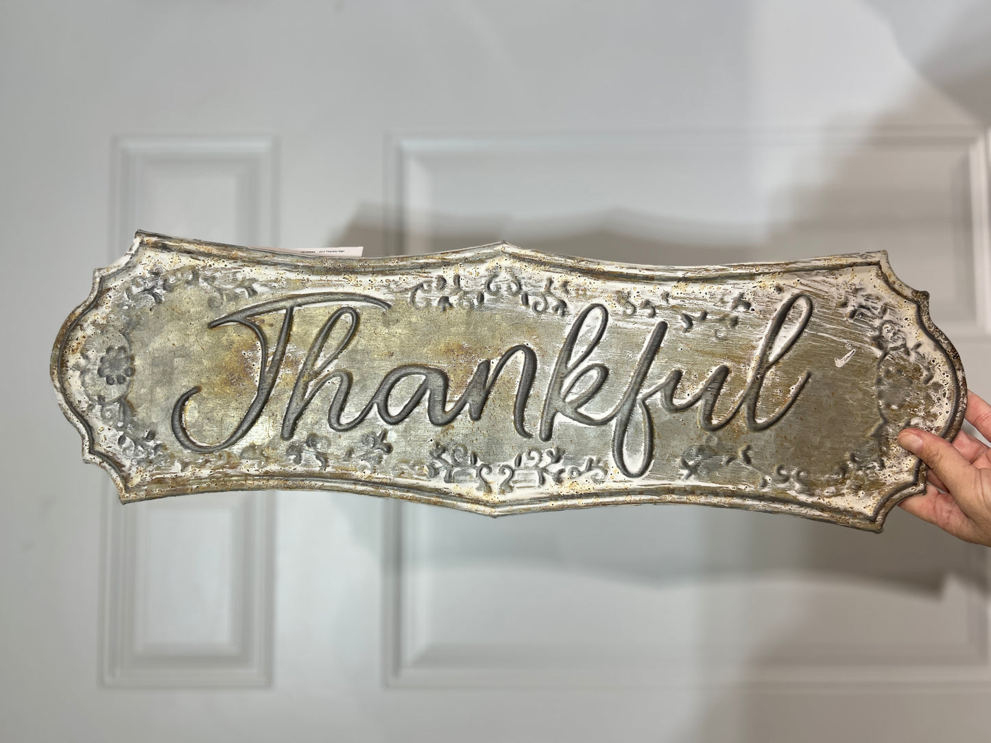 23.5" Thankful Metal Sign