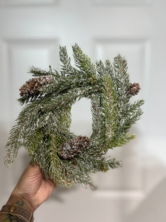 Small Snowy Pinecone Wreath