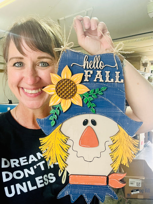 Hello Fall Scarecrow Door Hanger DIY KIT