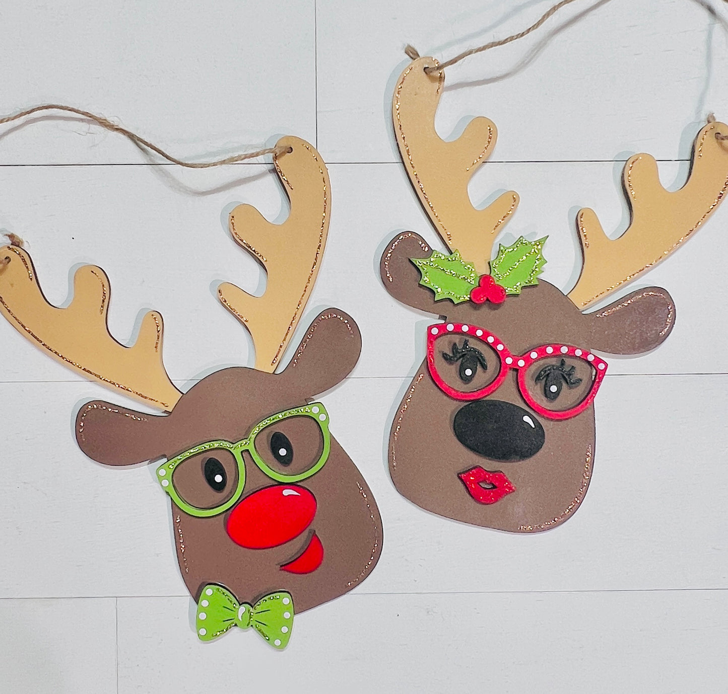 Hanging Reindeer Head Couple DIY Kit