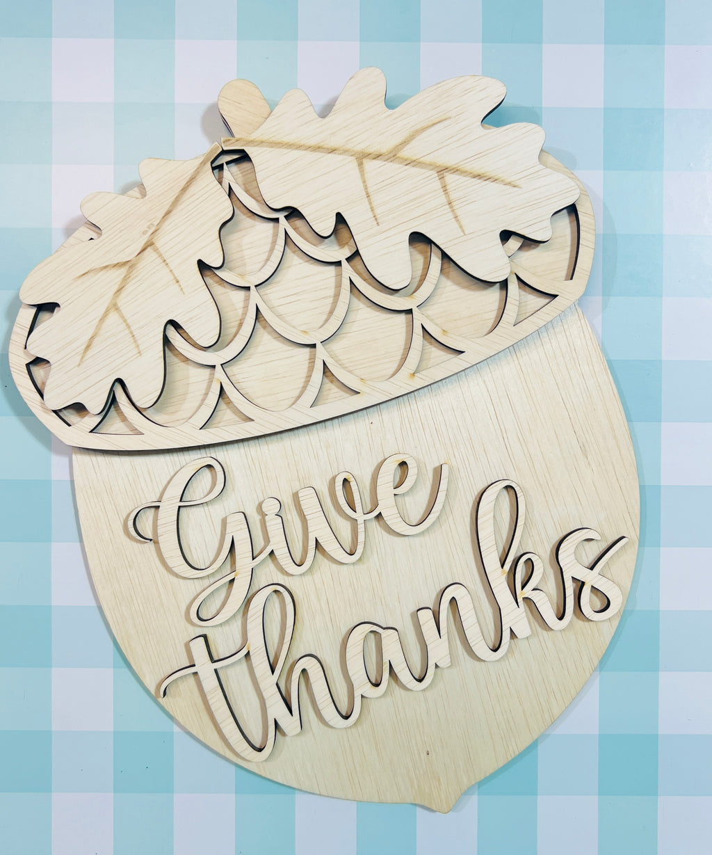 Give Thanks Acorn Door Hanger DIY KIT - 354