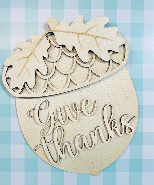 Give Thanks Acorn Door Hanger DIY KIT