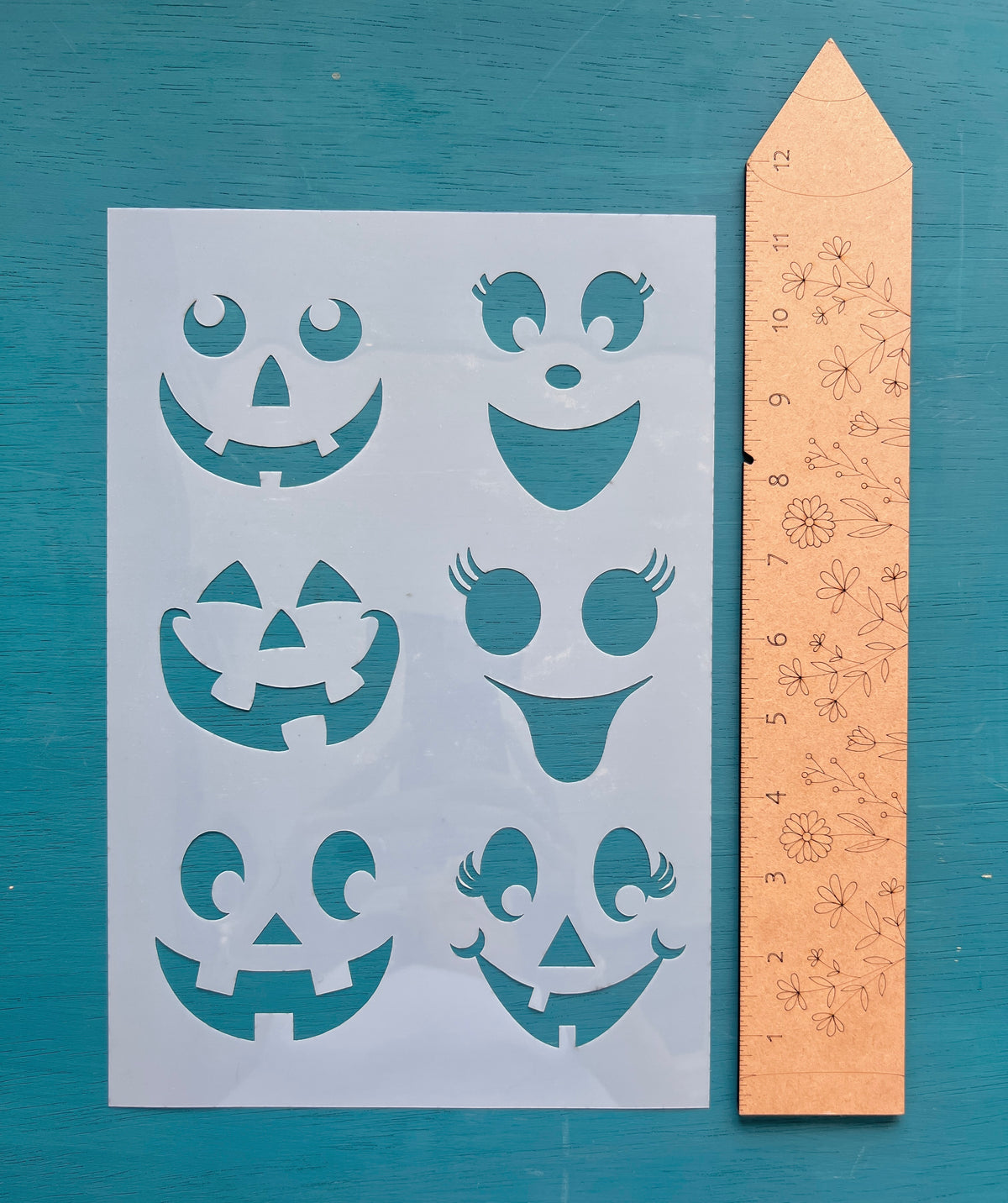 Pumpkin Faces Stencil