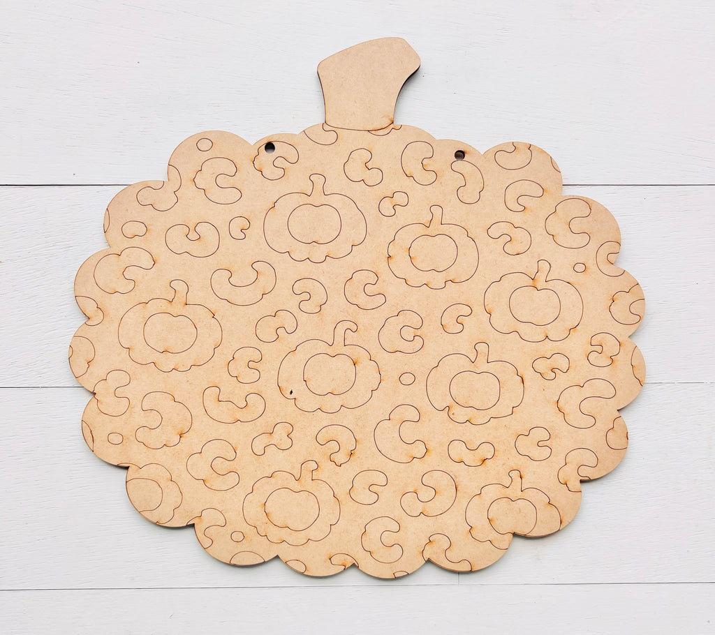 Pumpkin Cheetah Print Door Hanger