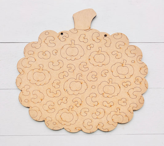 Pumpkin Cheetah Print Door Hanger