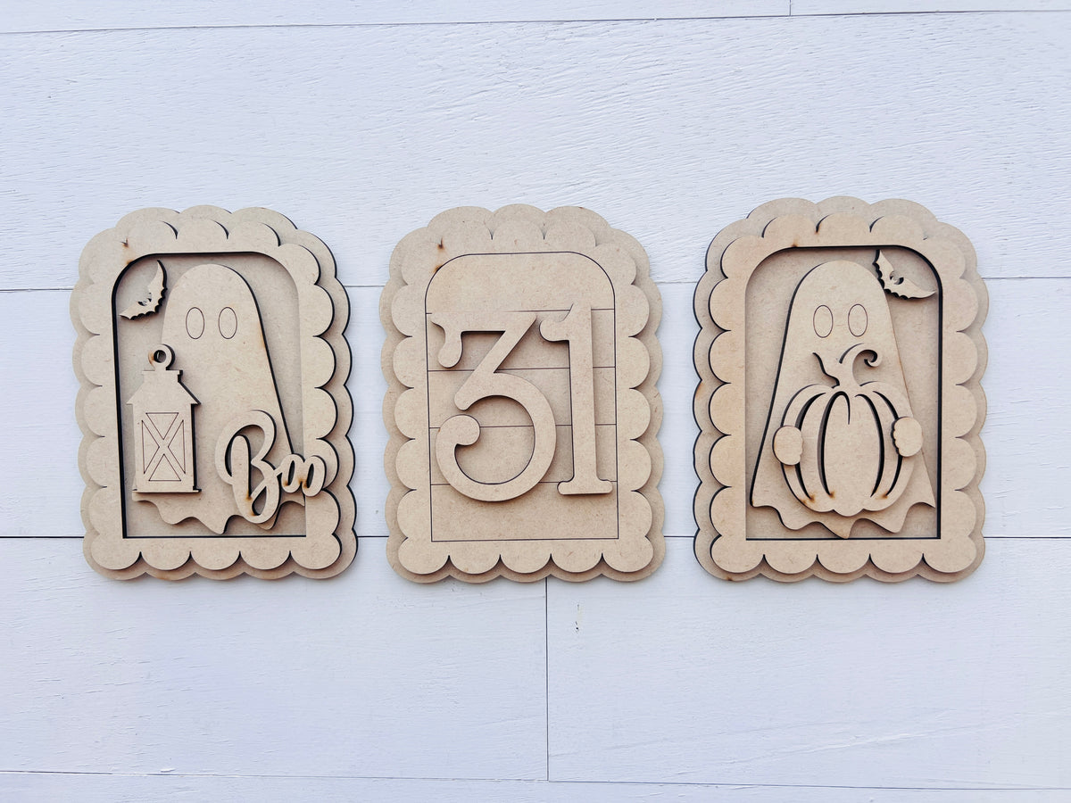 Halloween Scalloped Sign Trio