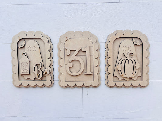 Halloween Scalloped Sign Trio