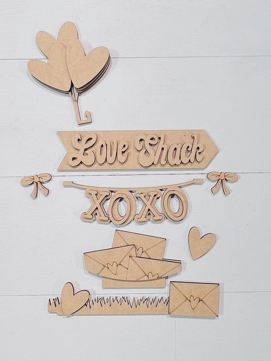 Love Shack Picket Fence Post Insert