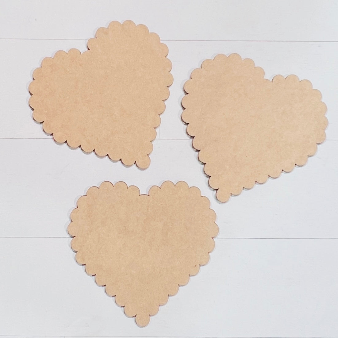 Scalloped Heart Cutouts - Set of 3 BLANK - 621