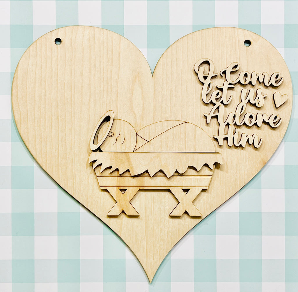 Oh Come Let Us Adore Him Door Hanger DIY KIT - 148