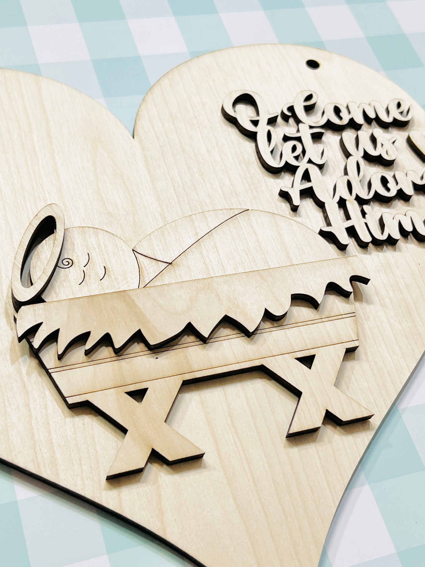 Oh Come Let Us Adore Him Door Hanger DIY KIT