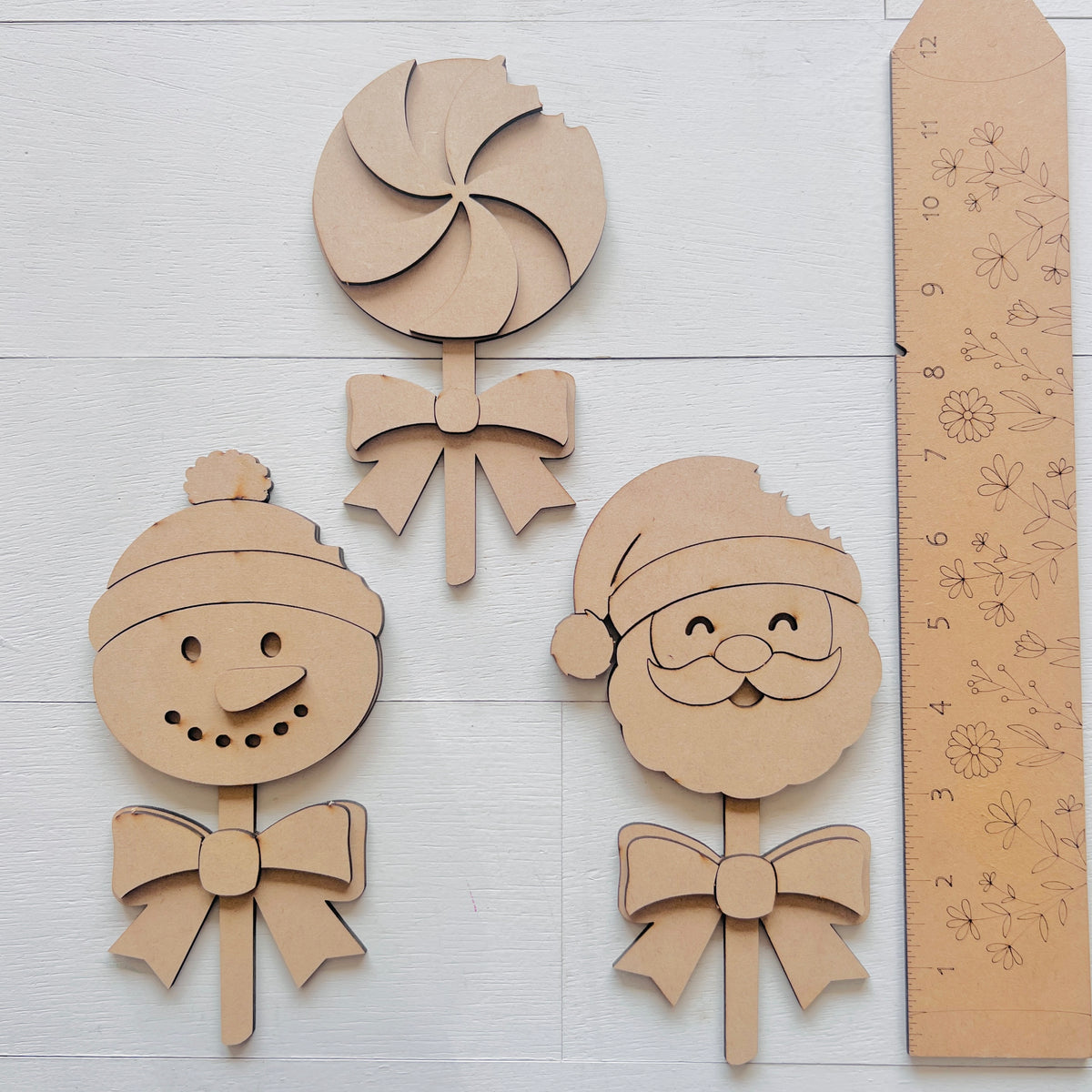 Christmas Lollipops: Peppermint, Snowman & Santa (Set of 3)
