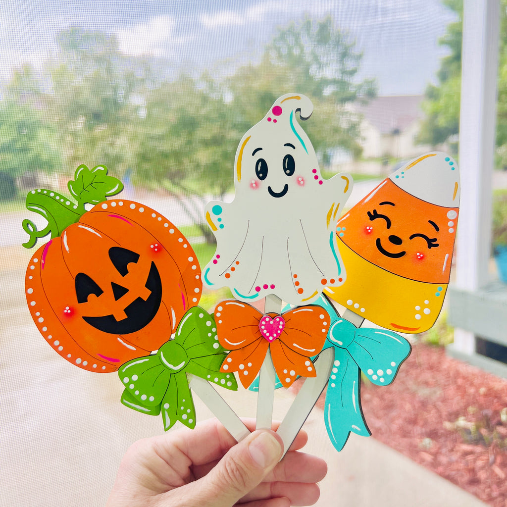 Halloween Lollipops: Candy Corn, Ghost & Pumpkin (Set of 3)