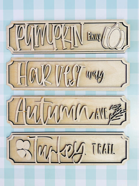 Fall Street Signs DIY KIT