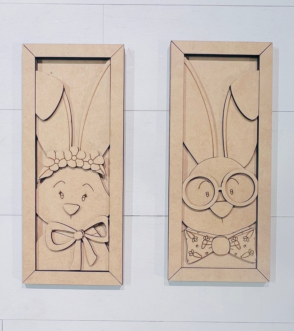 Bunny Couple Sign Set DIY BLANK - 495
