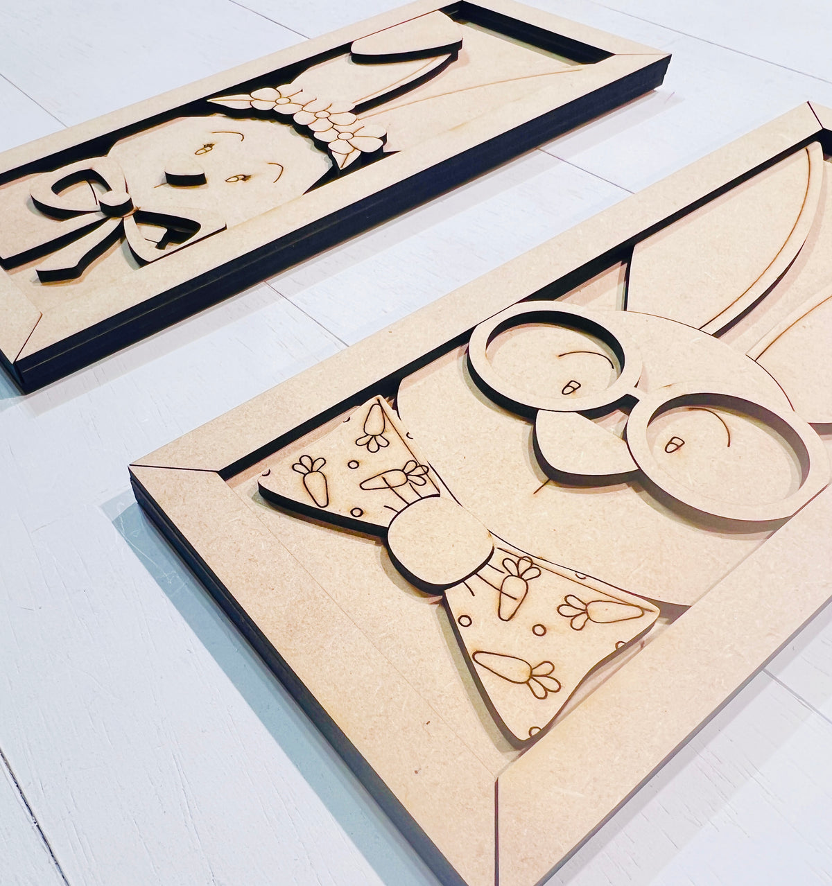 Bunny Couple Sign Set DIY BLANK - 495