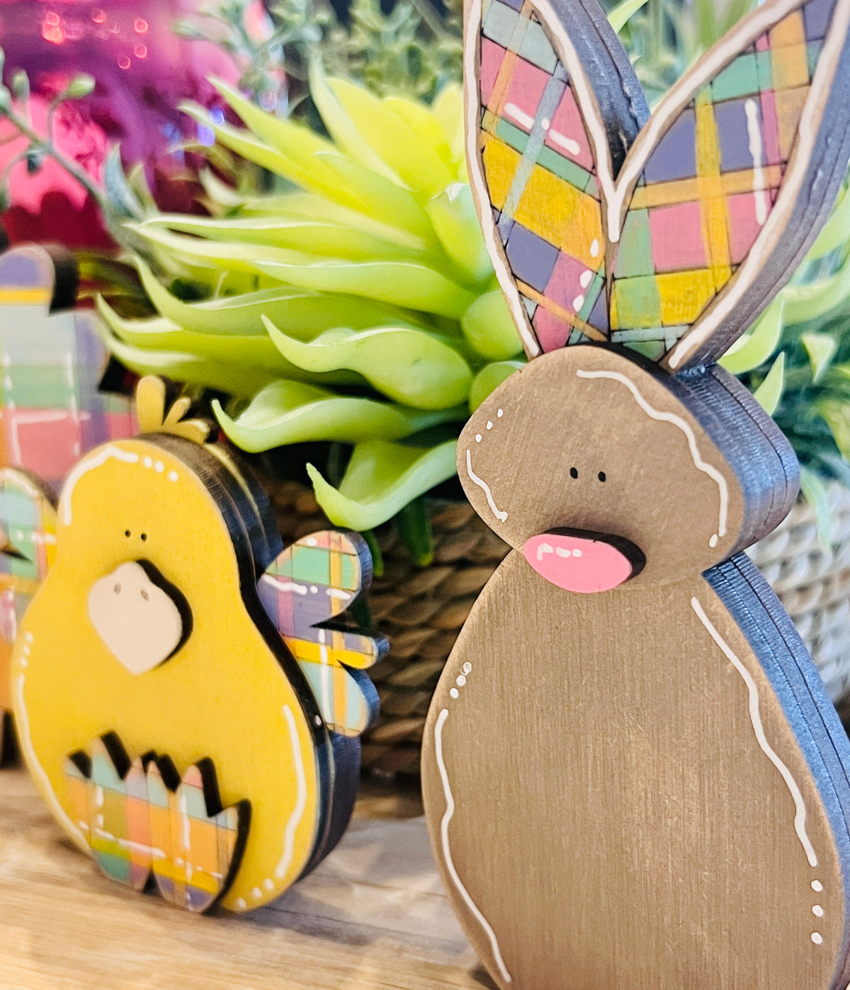 Plaid Easter Animal Trio DIY Blank