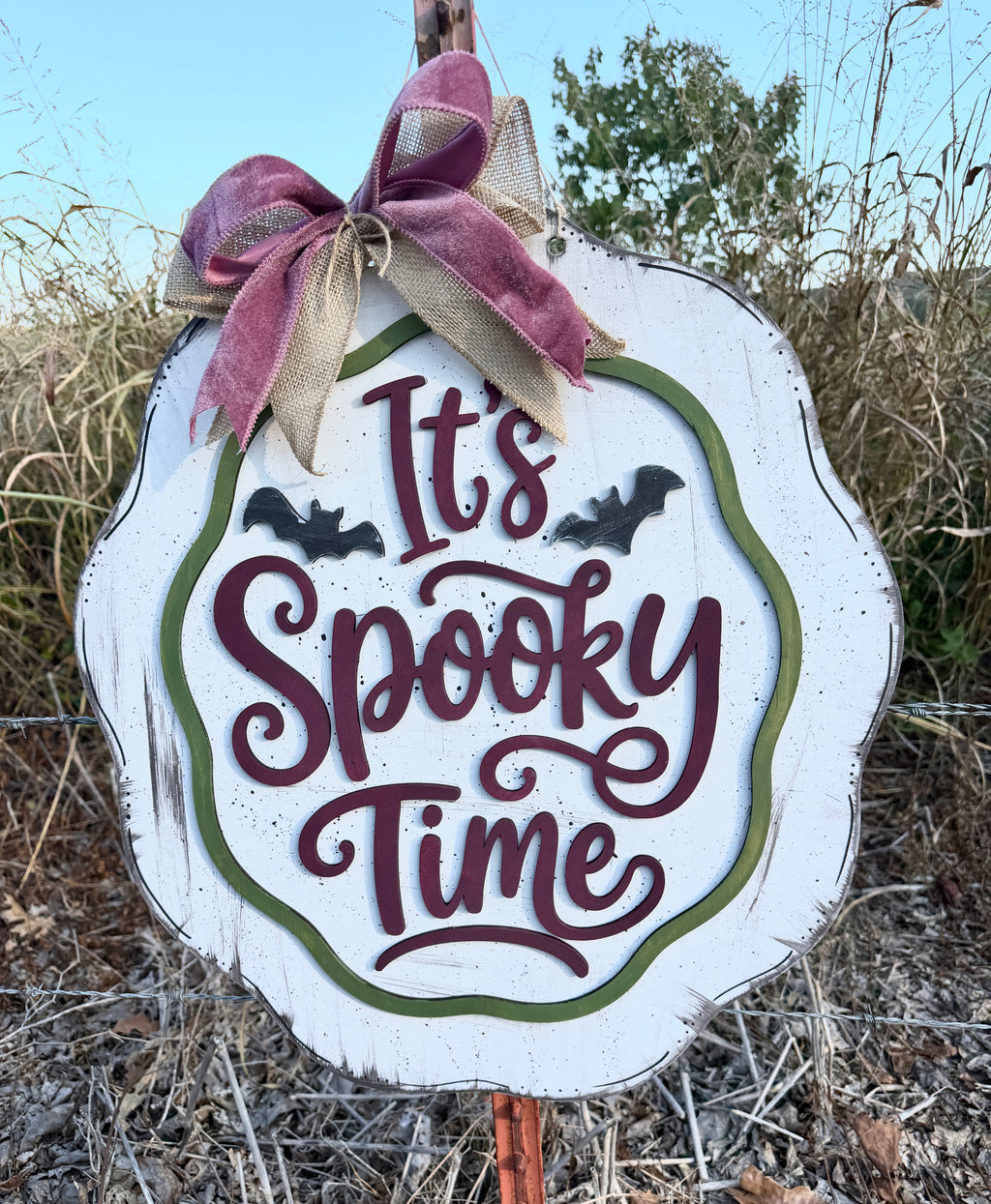 It's Spooky Time Scalloped Door Hanger