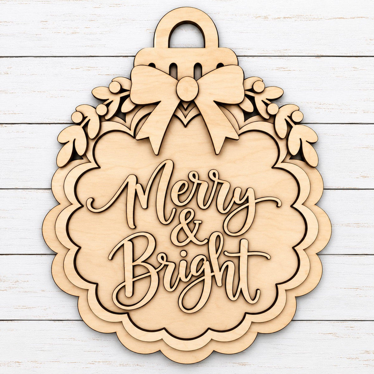 Merry & Bright Ornament Door Hanger