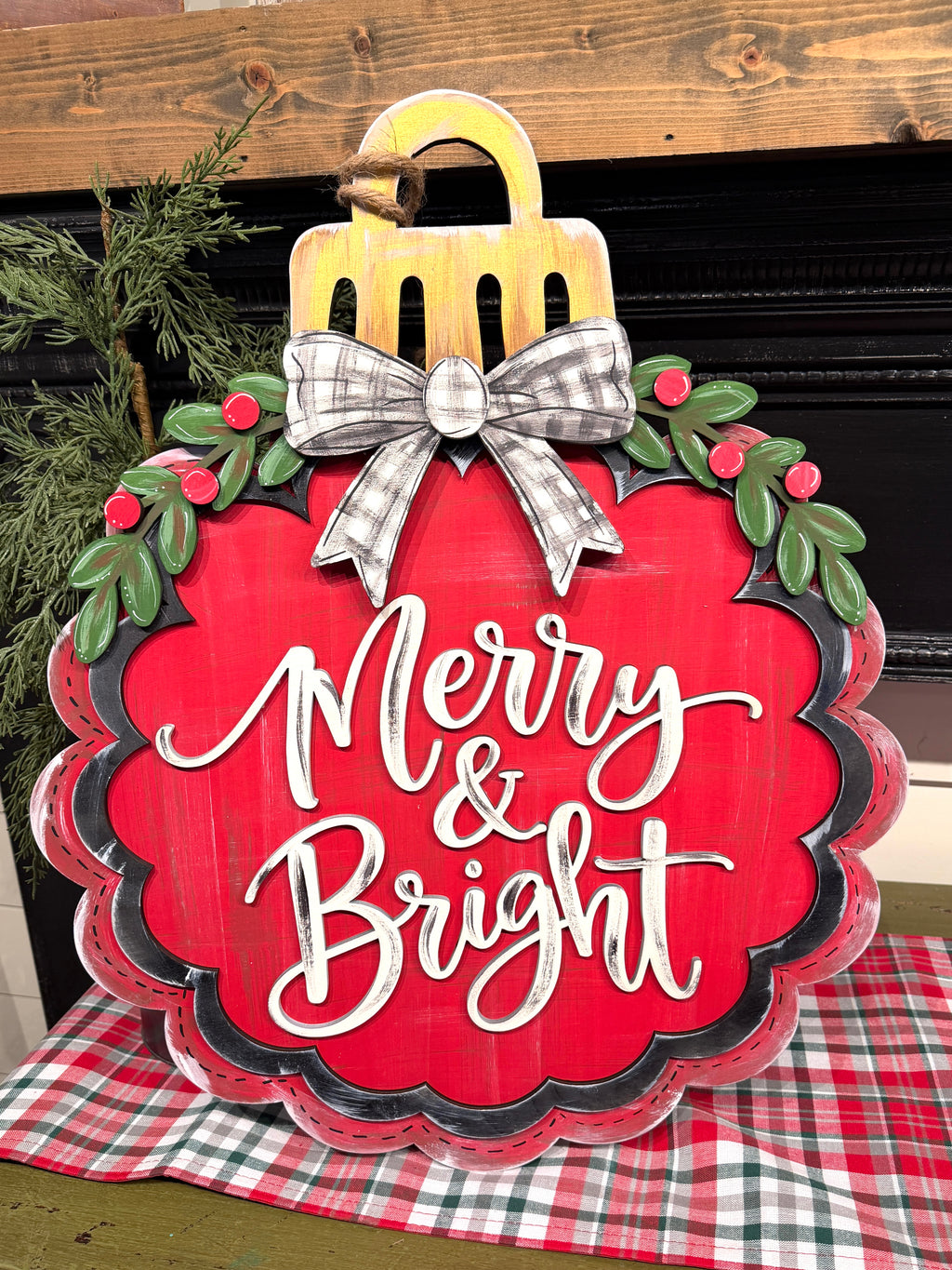 Merry & Bright Ornament Door Hanger