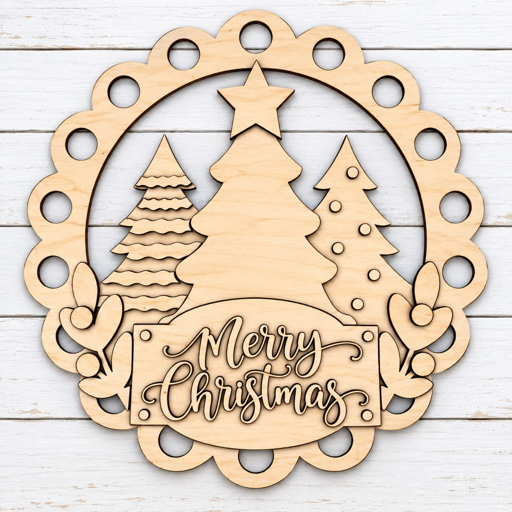 Merry Christmas Wreath Door Hanger