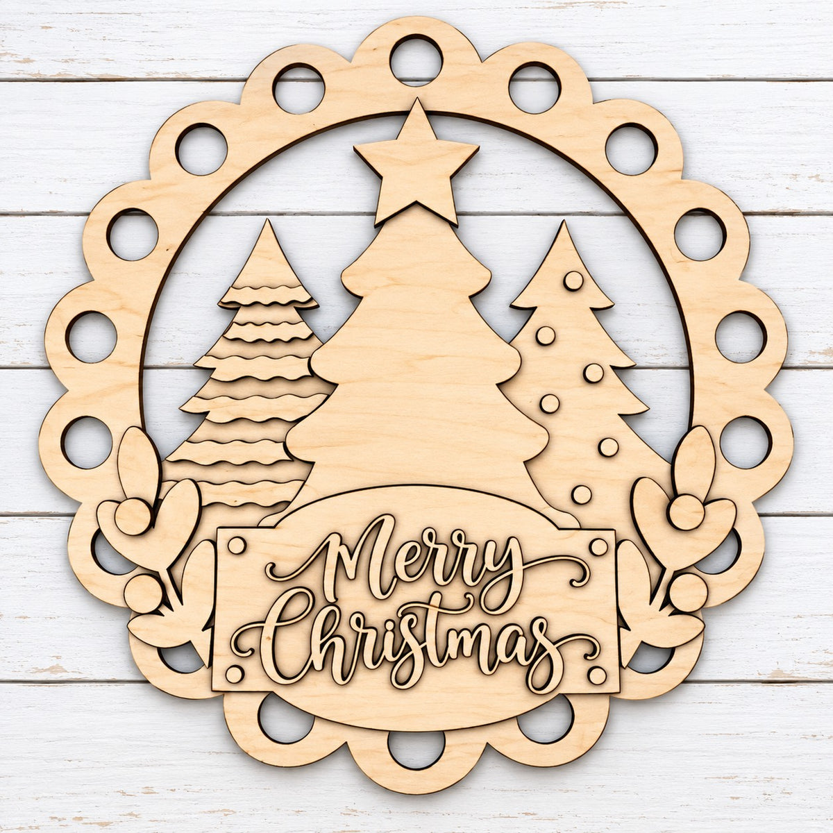 Merry Christmas Wreath Door Hanger