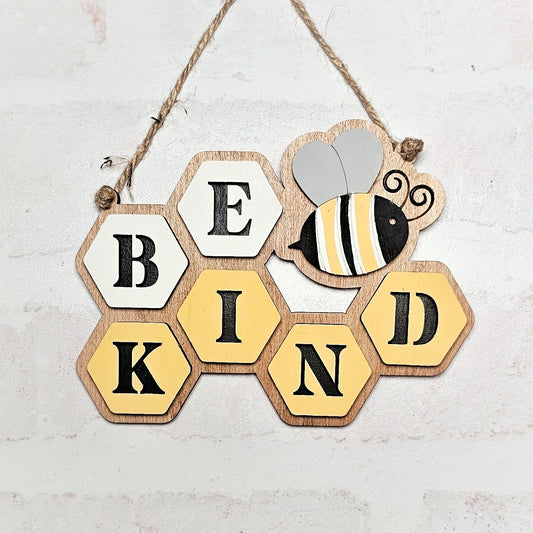 Bees + Blooms - "Bee Kind" Mini Hanger DIY Blank