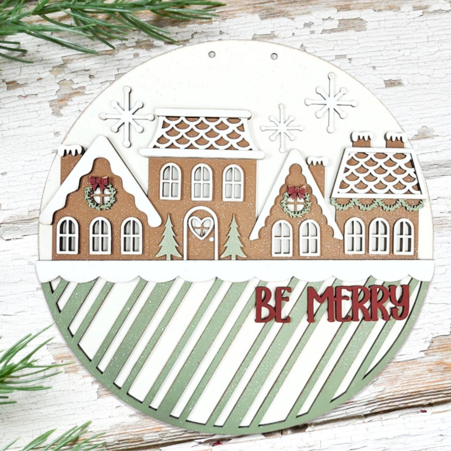 Be Merry Victorian Gingerbread Door Hanger