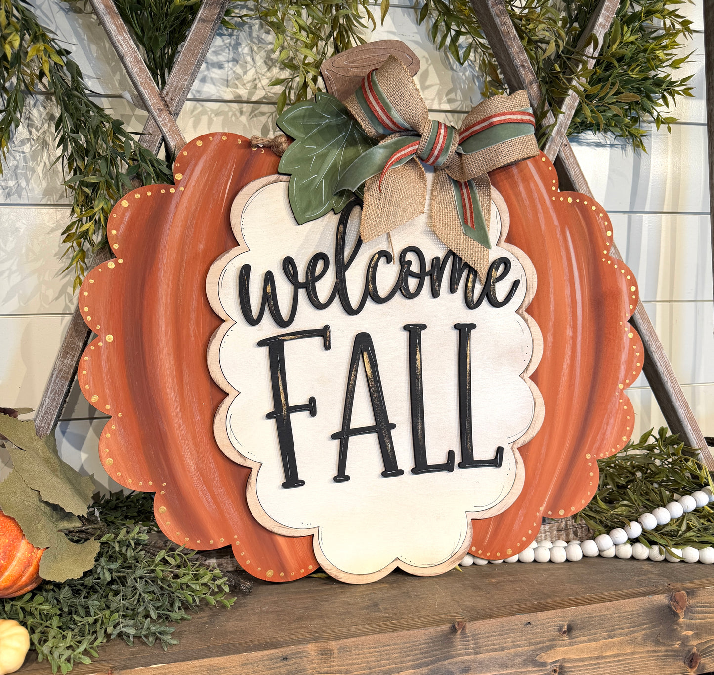 Welcome Fall Pumpkin Door Hanger Blank