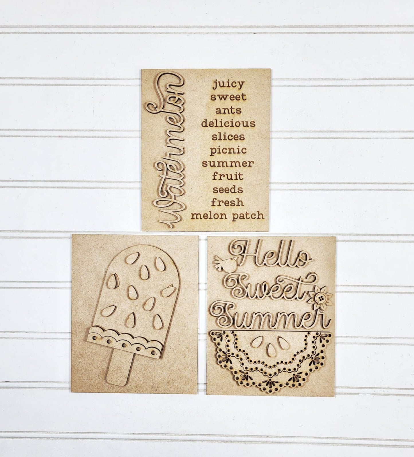 Vintage Watermelon Sign Trio BLANK