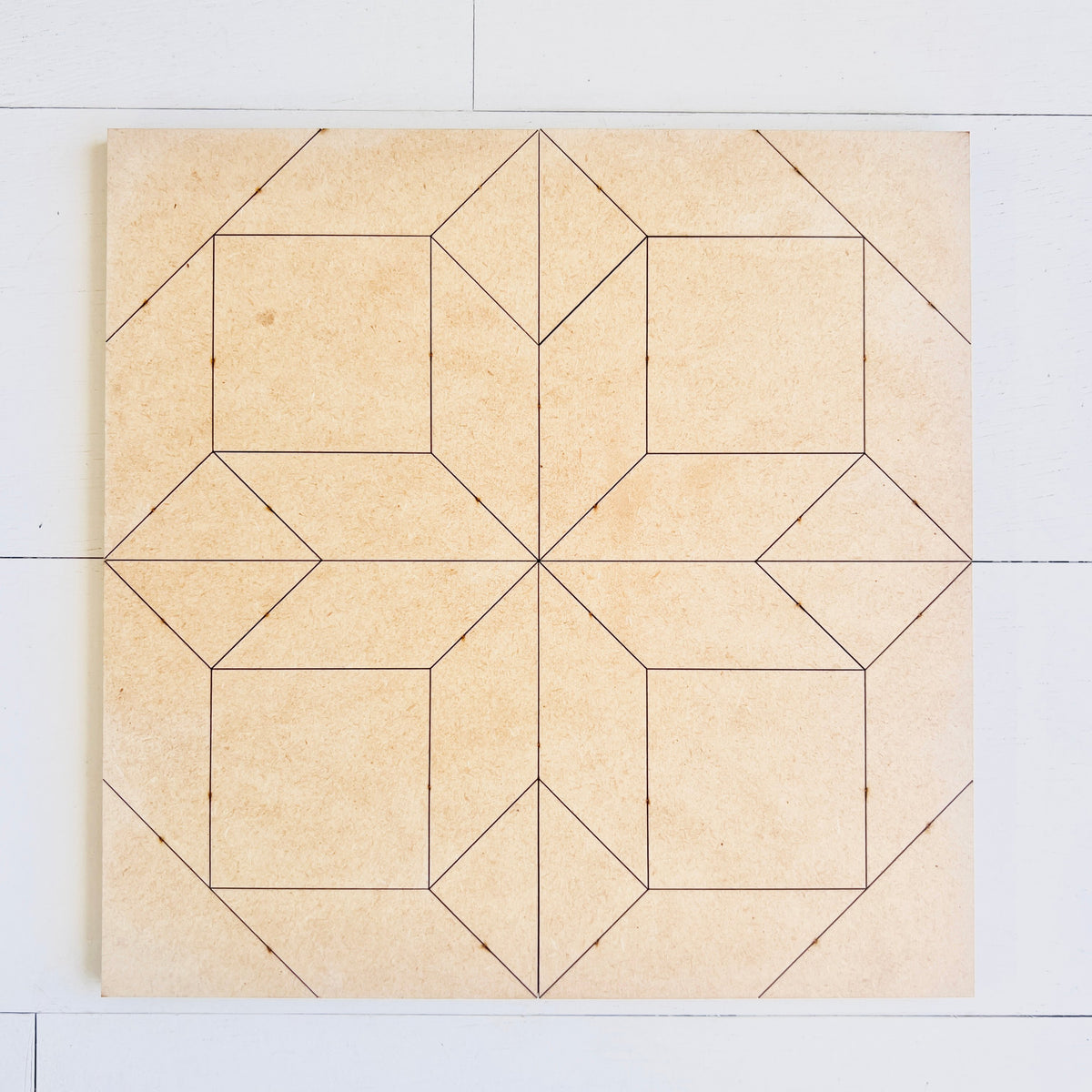 Morning Star unfinished wooden quilt block