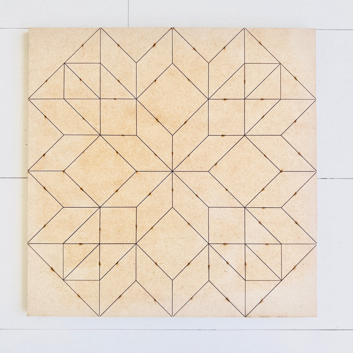 Tumbling Star unfinished wooden quilt block