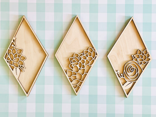 Floral Trio Wall Accents DIY KIT