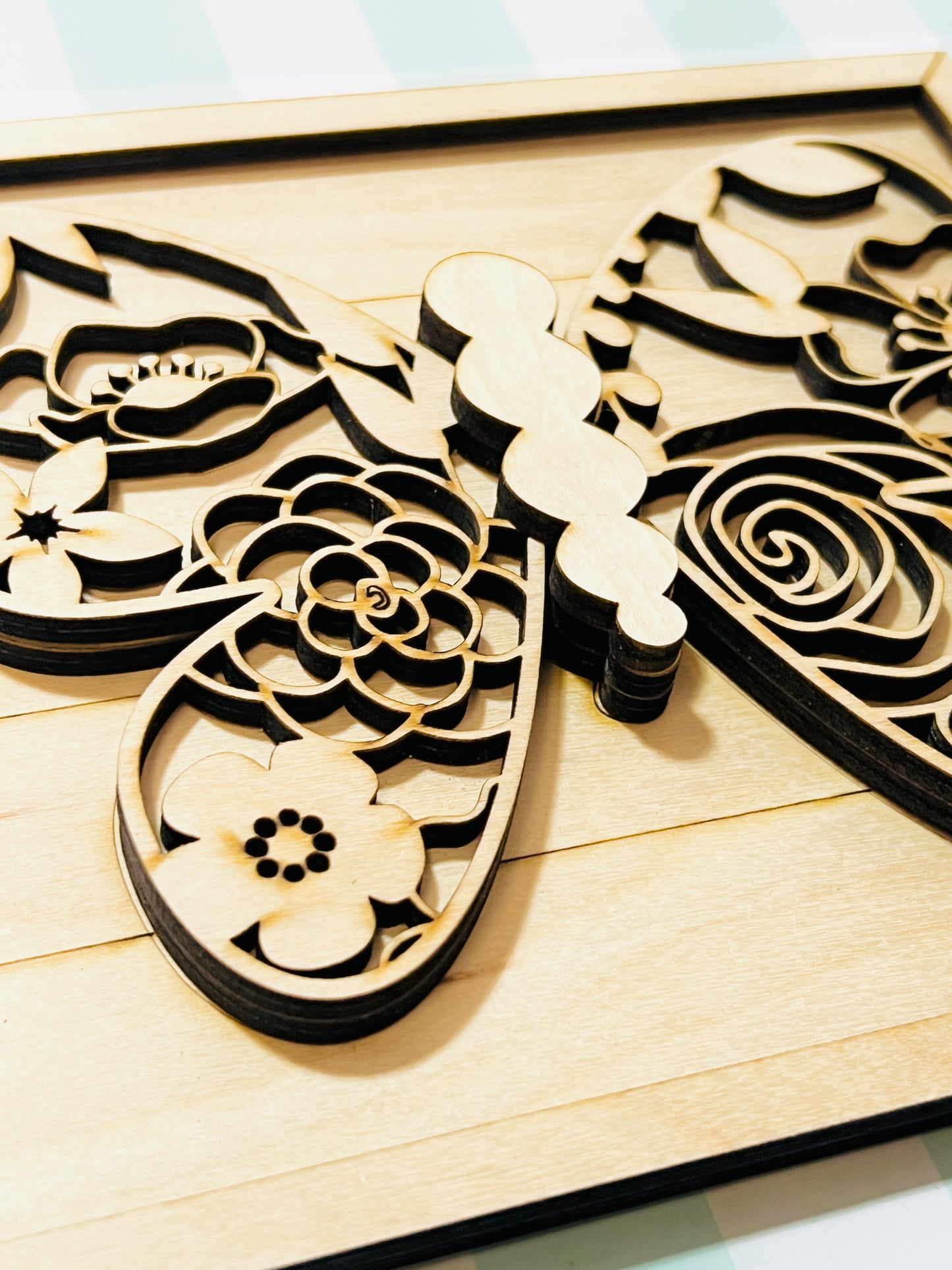 Floral Layered Butterfly Plaque DIY KIT