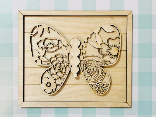 Floral Layered Butterfly Plaque DIY KIT